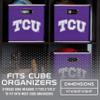 Franklin Sports NCAA TCU Horned-Frogs Storage Bin - Collapsible Cube Container + Storage Basket - Folding Fabric Shelf Organizer - NCAA Office, Bedroom + Living Room Dcor - 10.5" x 10.5" Inches view 3