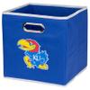 Franklin Sports NCAA Kansas Jayhawks Storage Bin - Collapsible Cube Container + Storage Basket - Folding Fabric Shelf Organizer - NCAA Office, Bedroom + Living Room Dcor - 10.5" x 10.5" Inches view 1