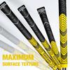 Geoleap Golf Grips Set of 13- Cord Rubber Compound Material, Hybrid Golf Club Grips, All Weather Performance.(Yellow, Midsize) view 4