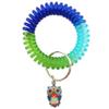 Veronica Durable Spring Spiral Wrist Coil Keychain Wristband Bracelet Cute Owl Plastic Stretch Key Chain Ring Holder Tag Pack of 2 view 2