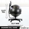CanDo Metal Ball Chair Inflatable Ergonomic Active Seating Exercise Ball Chair with Air Pump for Home, Office, and Classroom view 2