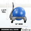 CanDo Children's Ball Chair - Inflatable Ergonomic Active Seating Exercise Ball Chair With Air Pump for Home, Office, and Classroom for Kids, Red view 2