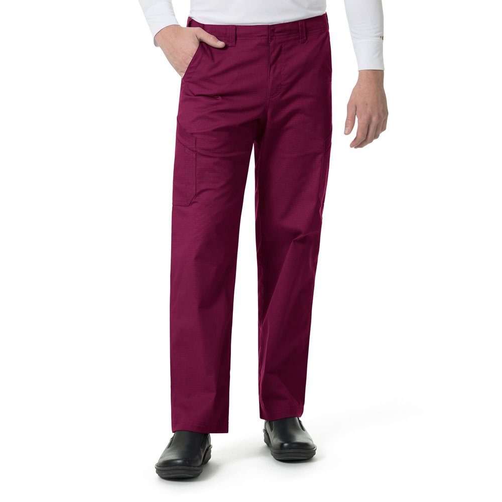 Carhartt Scrubs C56418 Men's Rugged Flex Modern Fit Ripstop Straight Leg Cargo Pant 3X-Large Short Wine