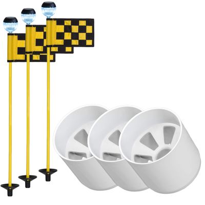 GOLF CITY PRODUCTS Golf Flag and Cup for Yard Practice Set. Premium Quality Mini Putting Green Flags and Poles Set Includes 3 Golf Cups for Putting Green & 3 Golf Flags For Yard & 3 Golf Flagsticks
