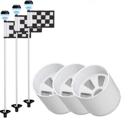 GOLF CITY PRODUCTS Golf Flag and Cup for Yard Practice Set. Premium Quality Mini Putting Green Flags and Poles Set Includes 3 Golf Cups for Putting Green & 3 Golf Flags For Yard & 3 Golf Flagsticks
