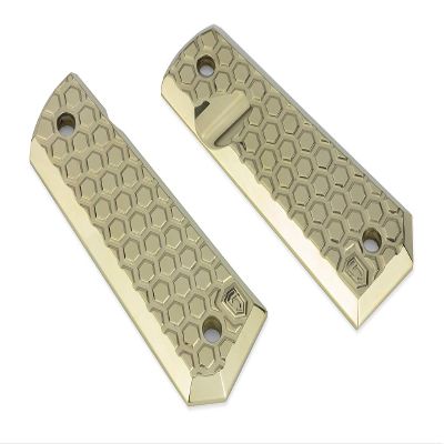 Phase 5 1911 Grips - Polished Brass (Hex Pattern)