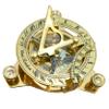 Antique Brass Sundial Compass Handcrafted Vintage Navigation Instrument Nautical Decor, Desk Display & Outdoor Adventure Gift for Men & Explorers view 1