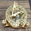 Antique Brass Sundial Compass Handcrafted Vintage Navigation Instrument Nautical Decor, Desk Display & Outdoor Adventure Gift for Men & Explorers view 4