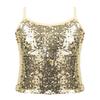 YEAHDOR Girls Glitter Sequins Cami Vest Jazz Ballet Dance Tank Top Stage Performance Adjustable Strap Tees Shirt Gold 8 Years view 1