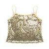 YEAHDOR Girls Glitter Sequins Cami Vest Jazz Ballet Dance Tank Top Stage Performance Adjustable Strap Tees Shirt Gold 8 Years view 3