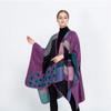 Lncropo Women's Shawls Wraps Winter Open Front Poncho Cape Oversized Cardigan Sweater,Series A3-purple view 2