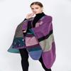 Lncropo Women's Shawls Wraps Winter Open Front Poncho Cape Oversized Cardigan Sweater,Series A3-purple view 3