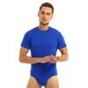 CHICTRY Men's One Piece Short Sleeve Round Neck T Shirt Leotard Bodysui Jumpsuit Undershirt Blue Large view 3