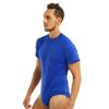 CHICTRY Men's One Piece Short Sleeve Round Neck T Shirt Leotard Bodysui Jumpsuit Undershirt Blue Large view 4