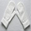 BaiX Women and Men's Cozy Winter Knitted Mittens Warm Fingerless Gloves White view 2