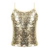 Moily Girls Sequins Adjustable Spaghetti Straps Tank Top Cami Shirts Dancewear for Jazz Hip Hop Gold 8 view 1