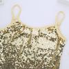 Moily Girls Sequins Adjustable Spaghetti Straps Tank Top Cami Shirts Dancewear for Jazz Hip Hop Gold 8 view 4