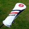 Craftsman Golf Red White Blue Leather Stripes Driver3 5 Fairway Wood Hybrid Headcover #1#3#5 H for All Brands Available for Custom Version (Custom 4pcs(1,3,5,H)) view 4