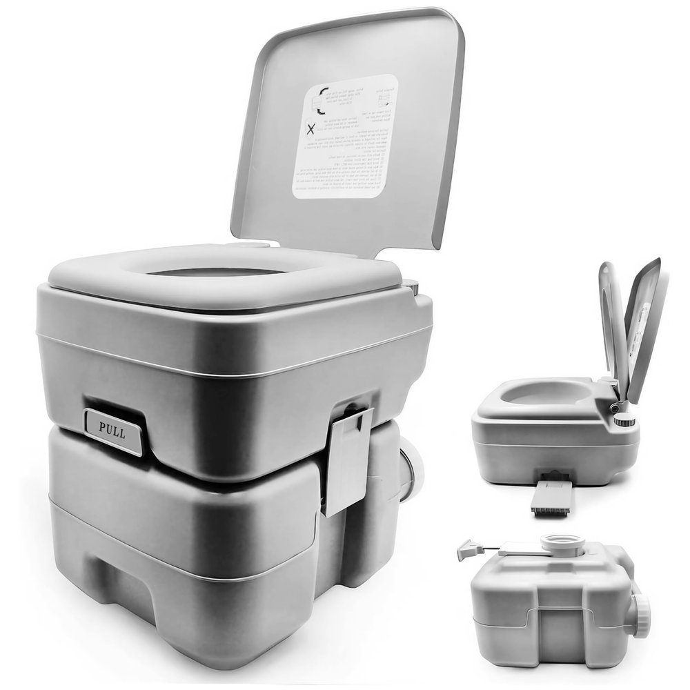 HTTMT- ET-Toilet001-5 Gallon 20L Portable Toilet Flush Travel Camping Outdoor/Indoor Potty Commode