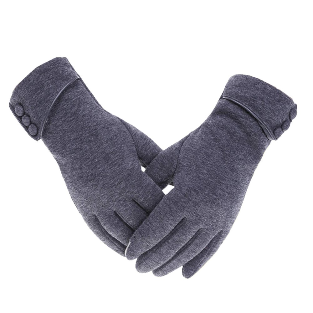 Elonglin Womens Winter Gloves Fleece Lined Touch Screen Gloves Knitted Windproof Grey