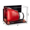 Better Display Cases Acrylic Catchers Glove Display Case with Mirror Case, Orange Risers , Wall Mount and Clear Base (A011/V16) view 2