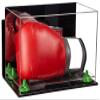 Better Display Cases Acrylic Catchers Glove Display Case with Mirror Case, Green Risers , Wall Mount and Clear Base (A011/V16) view 1