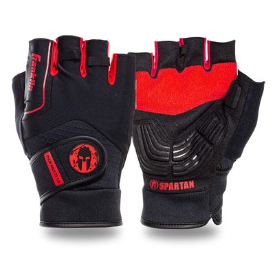 Franklin Sports Spartan Race Multi 1.0 OCR Glove Pair, Black/Red - Adult Medium