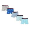 Amazon Essentials Men's Underwear Boxer Briefs, Comfortable Cotton, Tag-Free, Pack of 5, Blue Stripe/Crabs/Grey Heather/Light Blue/Sharks, Small view 1