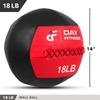 Day 1 Fitness Soft Wall Medicine Ball 18 Pounds RED/BLACK - for Exercise, Rehab, Core Strength, Large Durable Balls for Floor Exercises, Stretching view 2