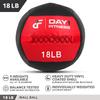 Day 1 Fitness Soft Wall Medicine Ball 18 Pounds RED/BLACK - for Exercise, Rehab, Core Strength, Large Durable Balls for Floor Exercises, Stretching view 3