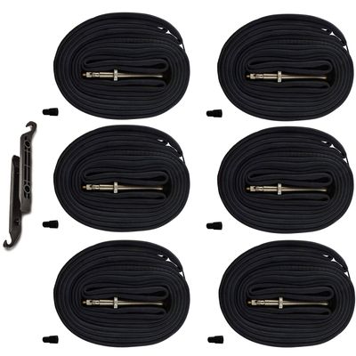(6-Pack) AR-PRO 28" 700x20-25c Replacement Road Bike Inner Tubes with 80mm Presta Valves and Free 2 Tire Levers - Bike Tubes for 700x20c, 700x23c, and 700x25c Road Bike Tires