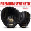 Franklin Sports Baseball and Softball Glove - Field Master - Baseball and Softball Mitt - Adult and Youth Glove - Right Hand Throw - 13" - Black/Gold view 2
