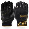 Franklin Sports Adult MLB Shok-Sorb X Batting Gloves, Adult Medium, Pair, Black/Gold view 1