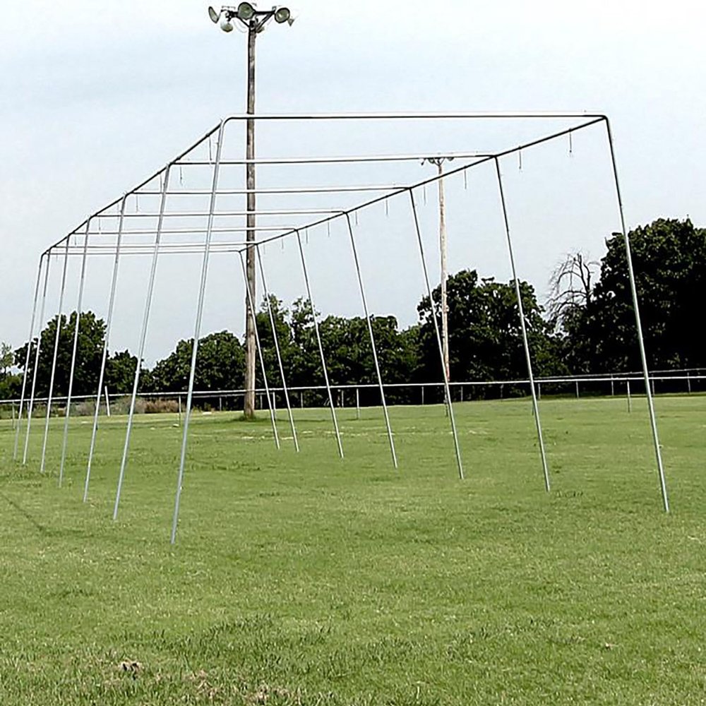 Cimarron Sports Outdoor Practice 55x14x12 1-1/2" Batting Cage Frame Corners - 10 Poles Not Included