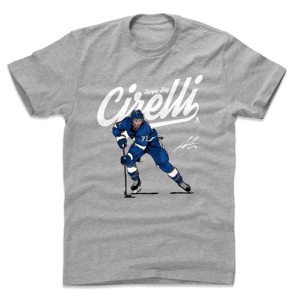 500 LEVEL Anthony Cirelli Shirt (Cotton, XX-Large, Heather Gray) - Tampa Bay Men's Apparel - Anthony Cirelli Score W WHT