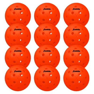 Franklin Sports X-40 Outdoor Pickleballs - USA Pickleball (USAPA) Official Pickleball Balls - Regulation Size Outdoor Court Pickleballs - Official Pickleball of US Open - Ember - 12 Pack