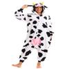 CANASOUR Polar Fleece Cow Costume Christmas Adult Anime Unisex Animal Cosplay Onesie (Large, Cow Black and White) view 1