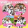 CANASOUR Polar Fleece Cow Costume Christmas Adult Anime Unisex Animal Cosplay Onesie (Large, Cow Black and White) view 4