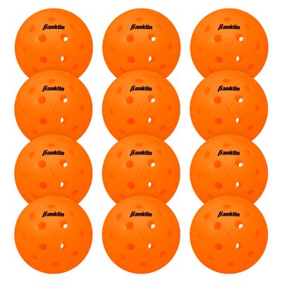 Franklin Sports X-40 Outdoor Pickleballs - USA Pickleball (USAPA) Official Pickleball Balls - Regulation Size Outdoor Court Pickleballs - Official Pickleball of US Open - Lava - 12 Pack