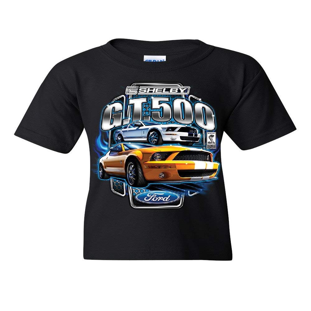 Shelby GT500 Ford Performance Youth T-Shirt Ford Mustang Cobra Racing Kids Tee Black Medium