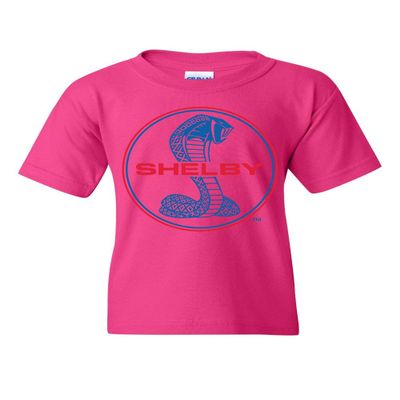 Shelby Cobra Ford Mustang Youth T-Shirt American Muscle Ford Racing Kids Tee Hot Pink X-Large
