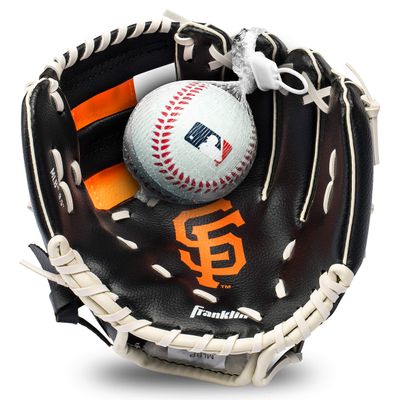 Franklin Sports MLB Youth Teeball Glove and Ball Set - Kids San Francisco Giants Baseball and Teeball Glove and Ball - Perfect First Kids Glove - 9.5"
