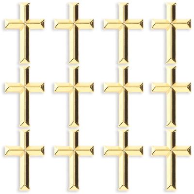 Bright Creations Gold Cross Lapel Pins, Enamel Pin Set (1 inch) - Pack of 12