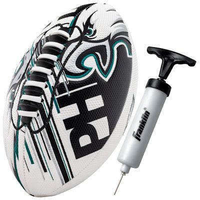 Franklin Sports NFL Philadelphia Eagles Football - Youth Mini Football - 8.5" Junior Size Ball - SPACELACE Easy Grip Texture- Perfect for Kids