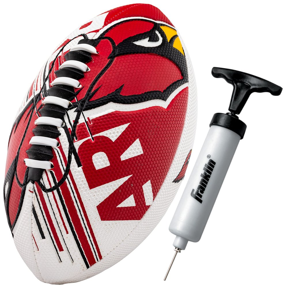 Franklin Sports NFL Arizona Cardinals Football - Youth Mini Football - 8.5" Junior Size Ball - SPACELACE Easy Grip Texture- Perfect for Kids