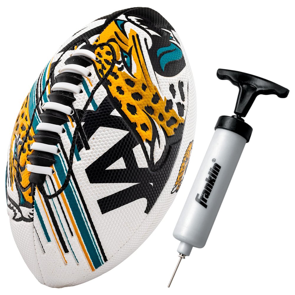 Franklin Sports NFL Jacksonville Jaguars Football - Youth Mini Football - 8.5" Junior Size Ball - SPACELACE Easy Grip Texture- Perfect for Kids