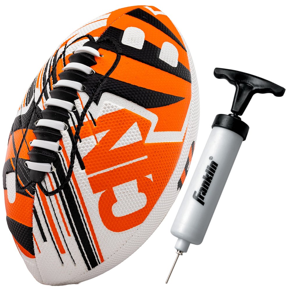 Franklin Sports NFL Cincinnati Bengals Football - Youth Mini Football - 8.5" Junior Size Ball - SPACELACE Easy Grip Texture- Perfect for Kids