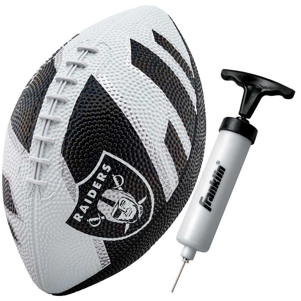 Franklin Sports NFL Las Vegas Raiders Football - Youth Football - Mini 8.5" Rubber Ball - Perfect for Kids - Team Logos and Colors