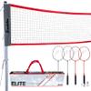 Franklin Sports Elite Badminton Net Set - Includes Badminton Rackets, Poles/Net, Stakes, Ropes, Boundary Kit - Beach or Backyard Game Set - Easy Setup view 1