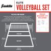 Franklin Sports Elite Volleyball Net Set - Includes Pro Style Ball with Pump, Poles/Net, Stakes, Ropes, Boundary Kit - Beach + Backyard Volleyball Set - Easy Setup view 4